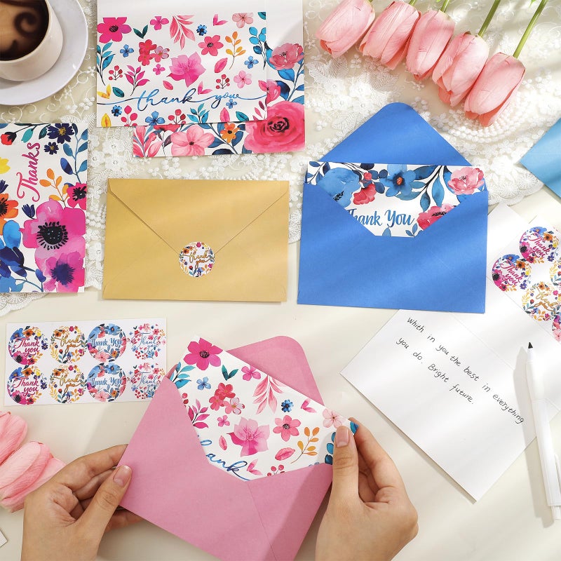 Thboxes 36 Pack Thank You Cards with Envelopes, 4x6 Inch Thank You Cards with Envelopes & Stickers, Greeting Card for Birthday, Wedding, Baby Shower, Bridal Shower, Thanksgiving, Christmas - Image 5